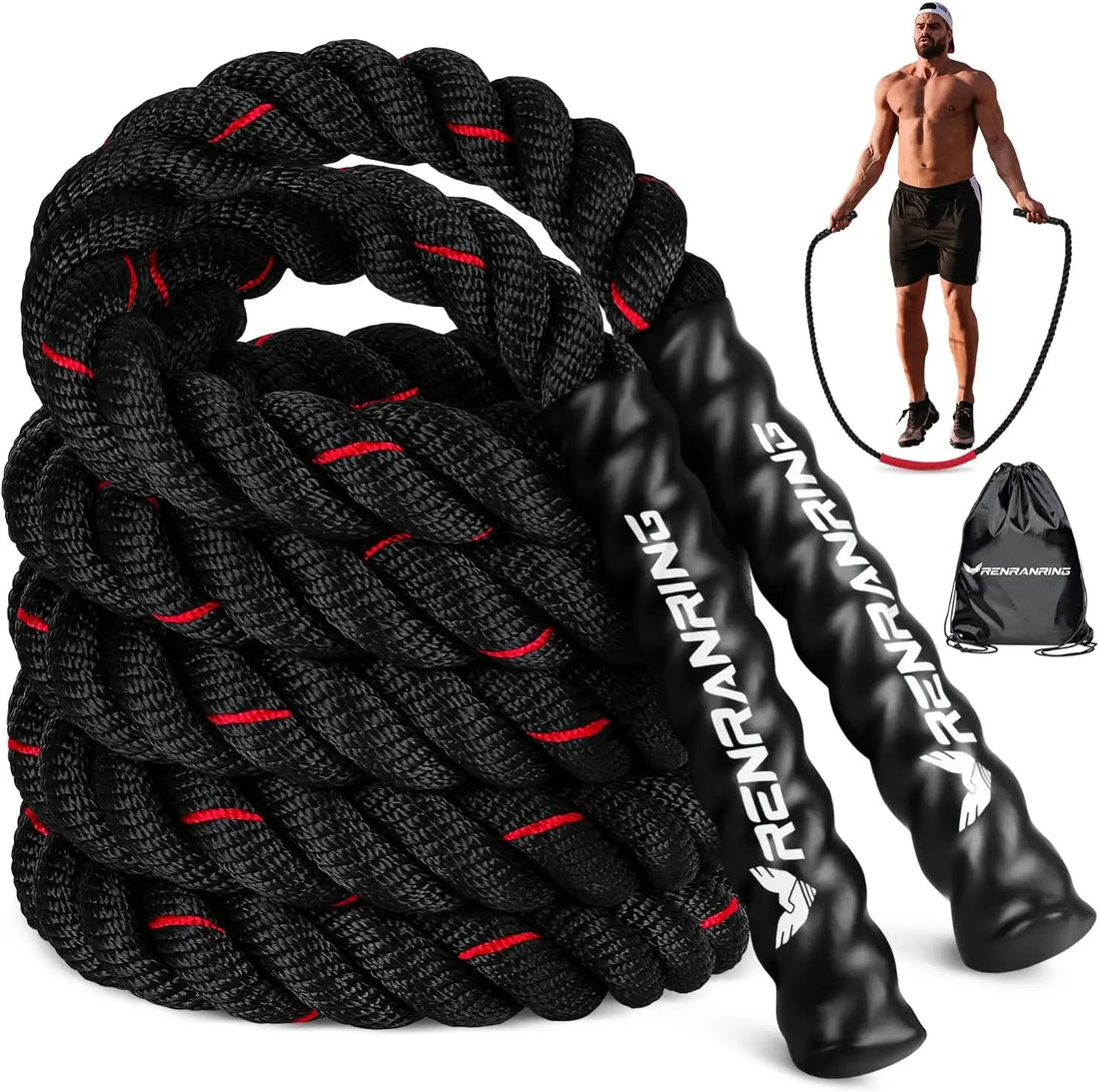 Heavy Weighted Jump Rope for Adults, 3Lb 4Lb 5Lb Options, Fitness Equipment for Home Gym and Strength Training