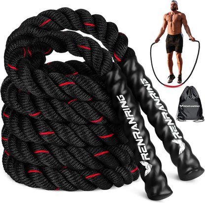 Heavy Weighted Jump Rope for Adults, 3Lb 4Lb 5Lb Options, Fitness Equipment for Home Gym and Strength Training