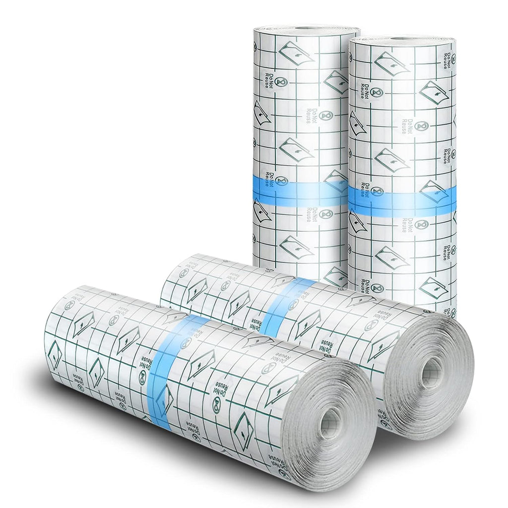 Tattoo Aftercare Waterproof Bandages 6 in X 4.4 Yd Tattoo Cover up Tape, Tattoo Supplies Second Skin Bandage Flat Roll Transparent Film Wound Healing Protective Clear Sterile and Safe Bandages