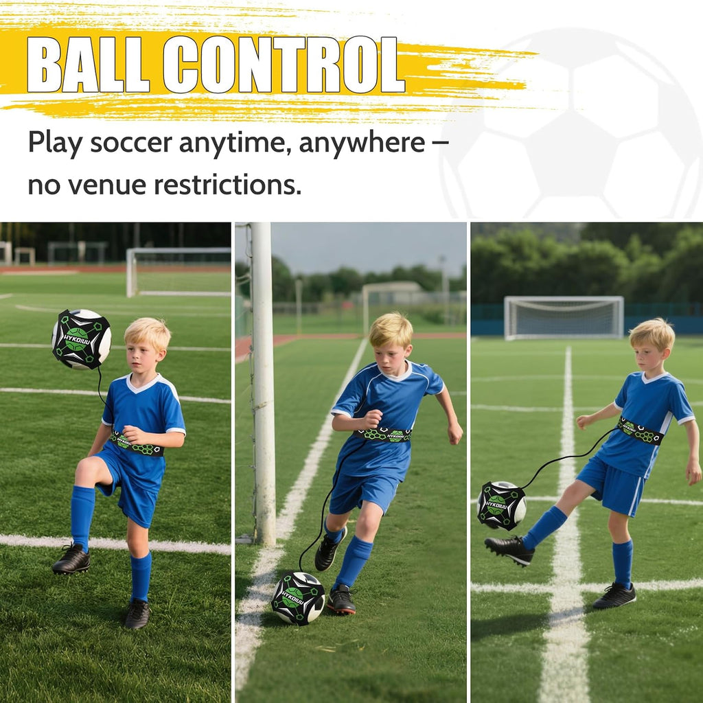 Soccer Trainer, Football Solo Practice Training Equipment Soccer Kick Juggling Trainer Improve Ball Control, Passing and Shooting Skills for Kids Adults Soccers Gear