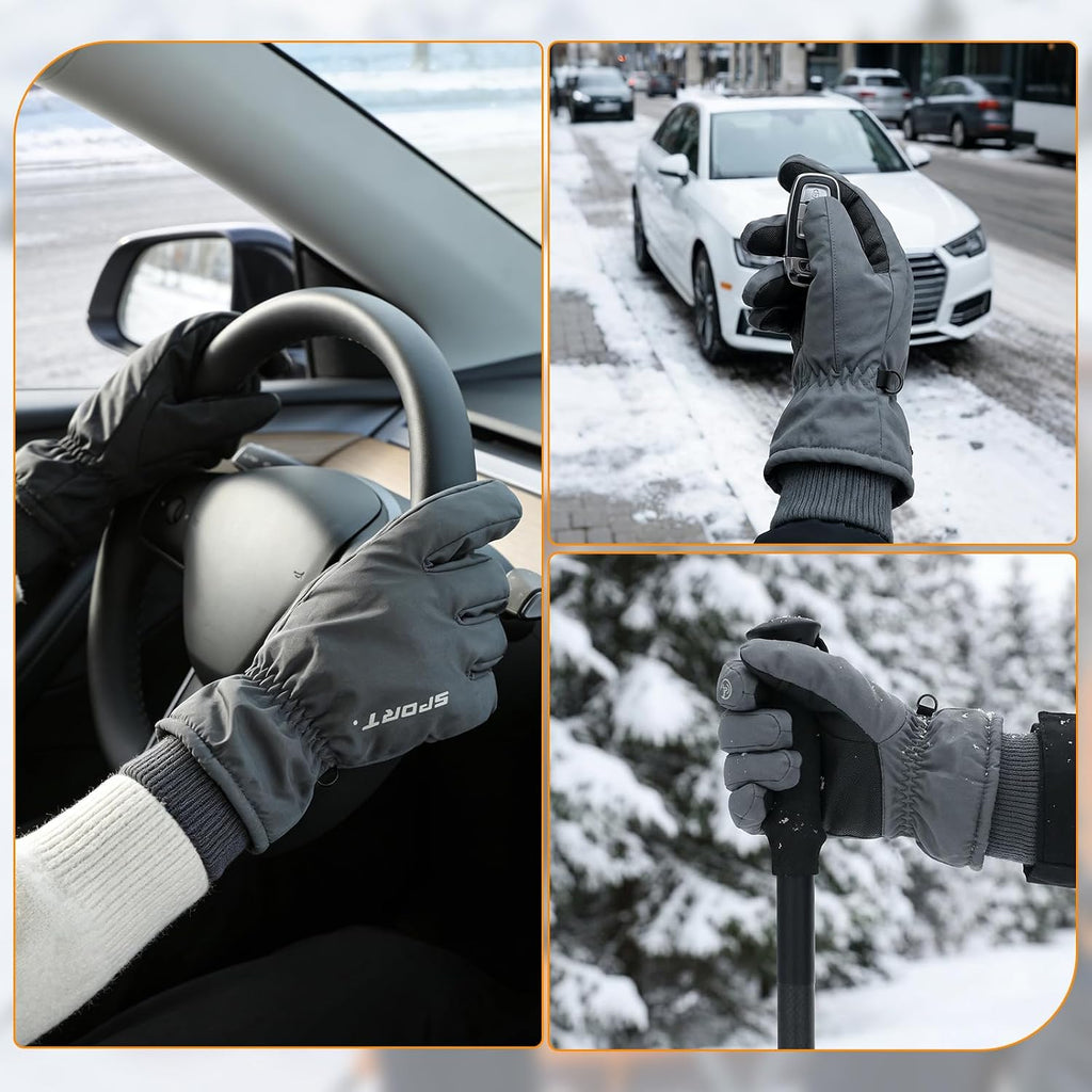 Ski Gloves Men Women Waterproof Winter - Snow Gloves with Thermal Lining, Non-Slip Grip & Opening for Cold Weather