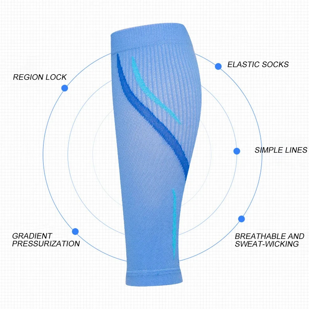 1Pair Calf Compression Sleeve Men &amp; Women -20-30Mmhg Shin Splint Footless Compression Socks for Recover Varicose Veins