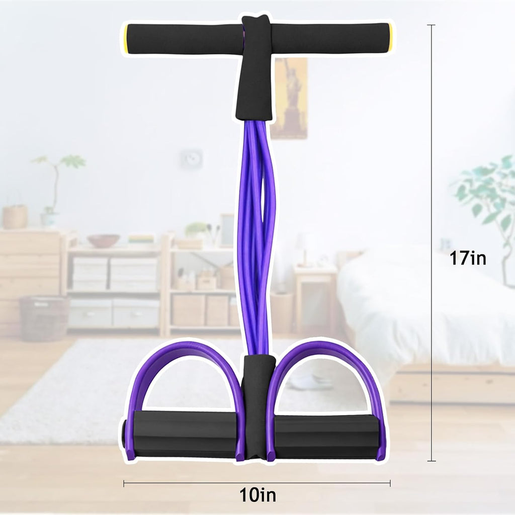 6-Tubes Tension Rope, Multifunction Elastic Yoga Pedal Puller Resistance Band, Natural Latex Tension Rope Fitness Equipment, for Abdomen, Waist, Arm, Leg Stretching Slimming Training