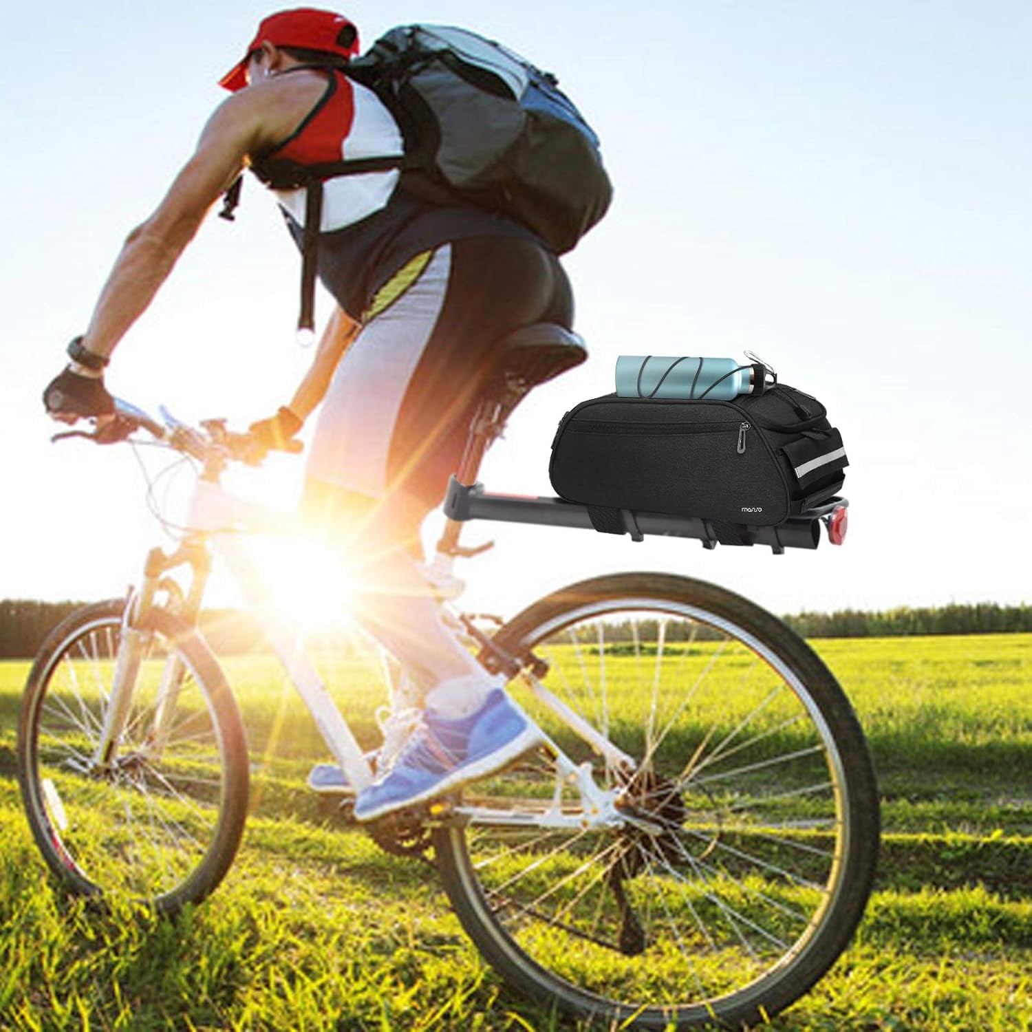 Bike Rack Bag, Waterproof Bicycle Trunk Pannier Rear Seat Pouch | Cycling Bike Carrier Backseat Storage Luggage Saddle Shoulder Bag