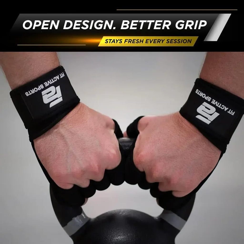 New Ventilated Weight Lifting Workout Gloves with Built-In Wrist Wraps for Men and Women - Great for Gym Fitness, Cross Training, Hand Support & Weightlifting.