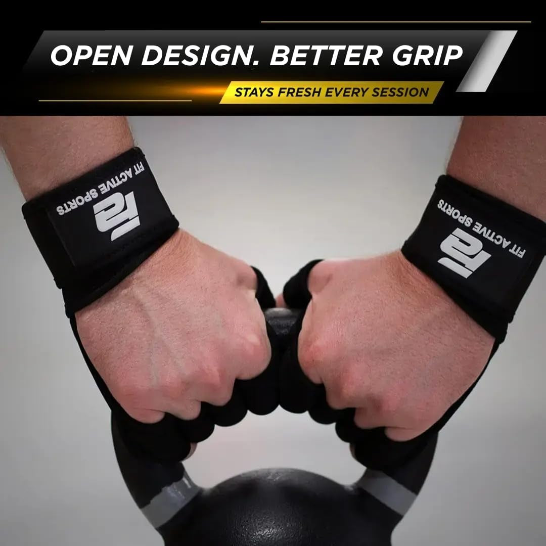 New Ventilated Weight Lifting Workout Gloves with Built-In Wrist Wraps for Men and Women - Great for Gym Fitness, Cross Training, Hand Support & Weightlifting.