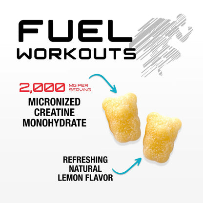 Creatine Gummies - 1G (1000Mg) per Gummy Creatine Monohydrate - Best Micronized, Sugar Free Creatine Chewable for Men &amp; Women - Supports Lean Muscle, Strength, Energy &amp; Endurance - 60 Lemon Gummies