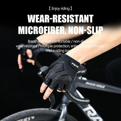 Cycling Gloves Anti- Slip Half Finger Gel Pad Shock-Absorbing Road Riding Gloves Summer Half-Finger Men Women Cycling Gloves