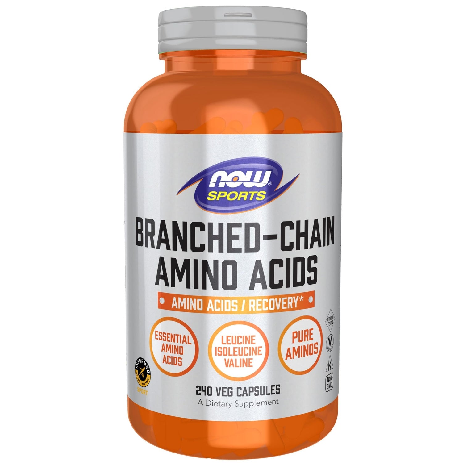 NOW Sports BCAA 240 Count Amino Acids for Muscle Recovery and Healthy Aging