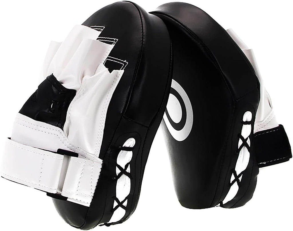 Boxing Curved Focus Punching Mitts- Leatherette Training Hand Pads Karate Muay Thai Training Gloves with Adjustable Strap