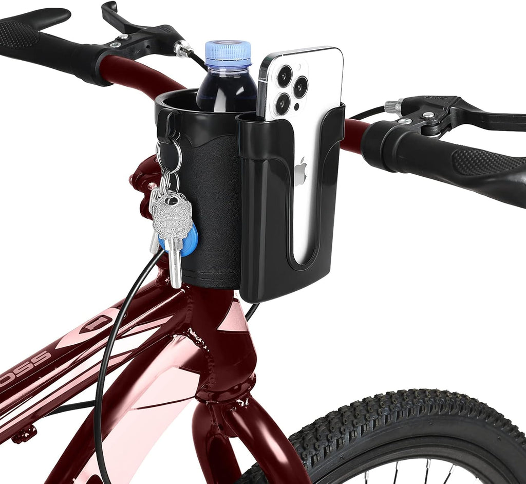 3-In-1 Bike Cup Holder with Cell Phone Keys Holder, Bike Water Bottle Holders, U