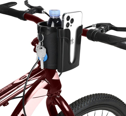 3-In-1 Bike Cup Holder with Cell Phone Keys Holder, Bike Water Bottle Holders, U