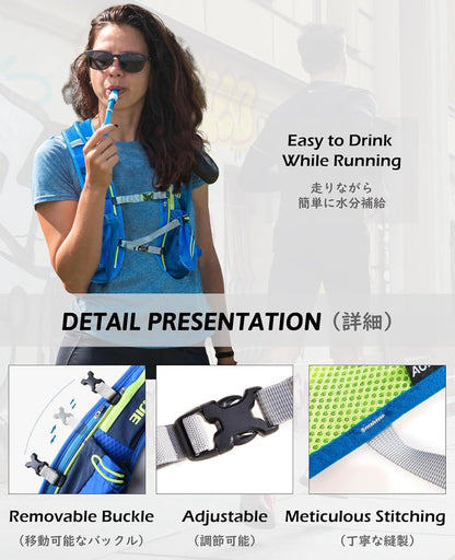 Running Vest Hydration Pack Backpack for Men &amp; Women, Lightweight Trail Marathon Run Race Vest for Cycling Jogging