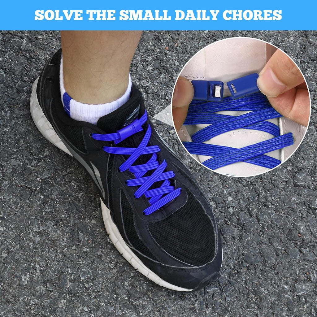 No Tie Shoelaces Elastic Laces for Kids Adults Athletic Sneakers | Stretch Tieless Shoe Strings Easy Slip on Design Comfortable Fit for Running Shoes Athletic Shoes Casual Footwear Sneakers