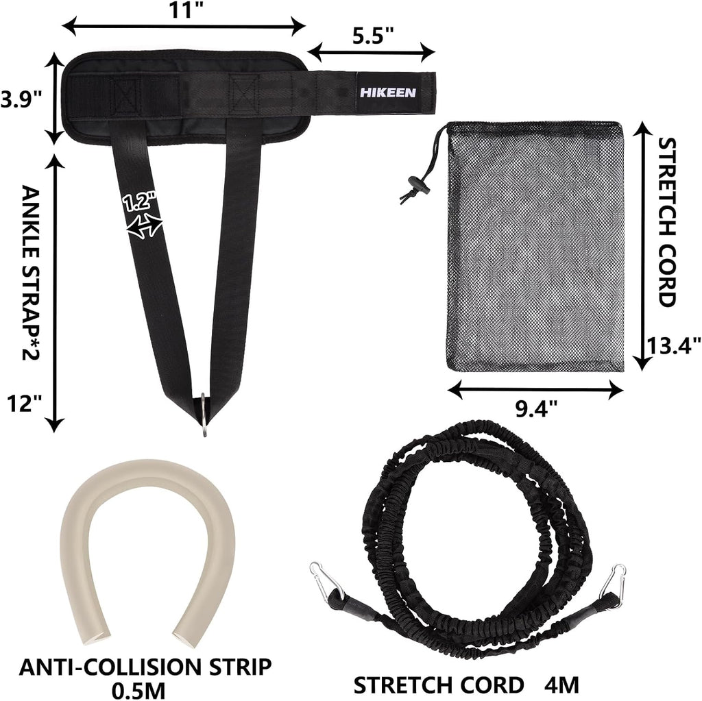 Swimming Training Belt - 4M Tether for Swim in Place, Stationary Harness, Aquatic Resistance Belt