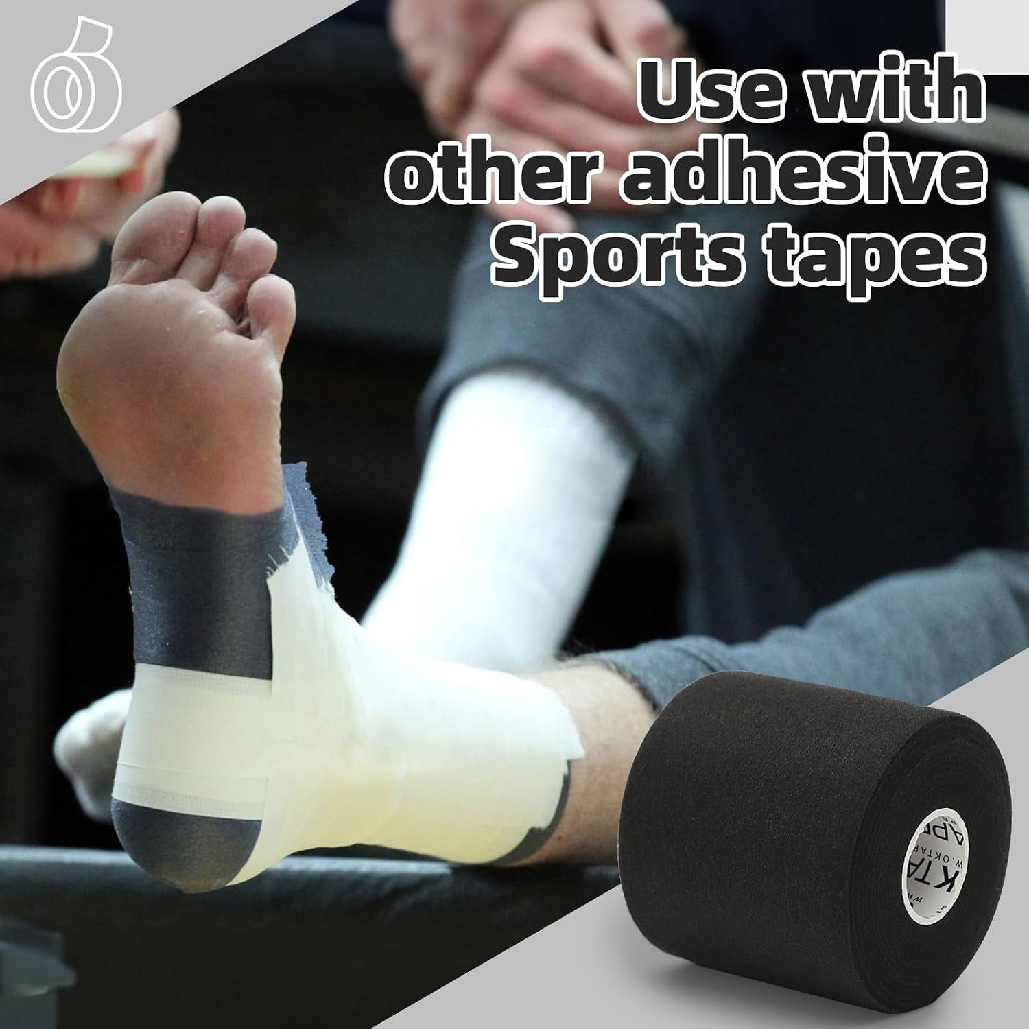 Pre Wrap Tape 4-Rolls 120 Yds Athletic Foam Underwrap for Sports | Soft, Breathable, Skin-Friendly and Latex-Free, Protect for Ankles Wrists Hands and Knees, 2.75 Inches - Black