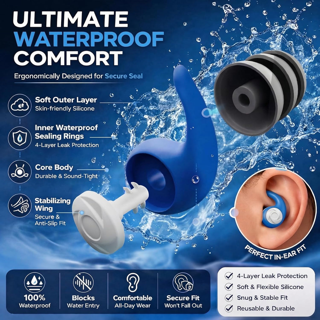 Swimming Nose Clips Ear Plugs for Kids Adults, 9 Pack Waterproof Silicone | 6 Swim Nose Clips, 3 Pairs Waterproof Silicone Earplugs and Storage Boxes for Adults and Kids, for Pools, Surfing and Diving.