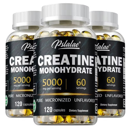 Creatine Monohydrate - Boost Muscle Strength, Promote Muscle Growth, Improve Athletic Performance, Vegetarian, Gluten-Free