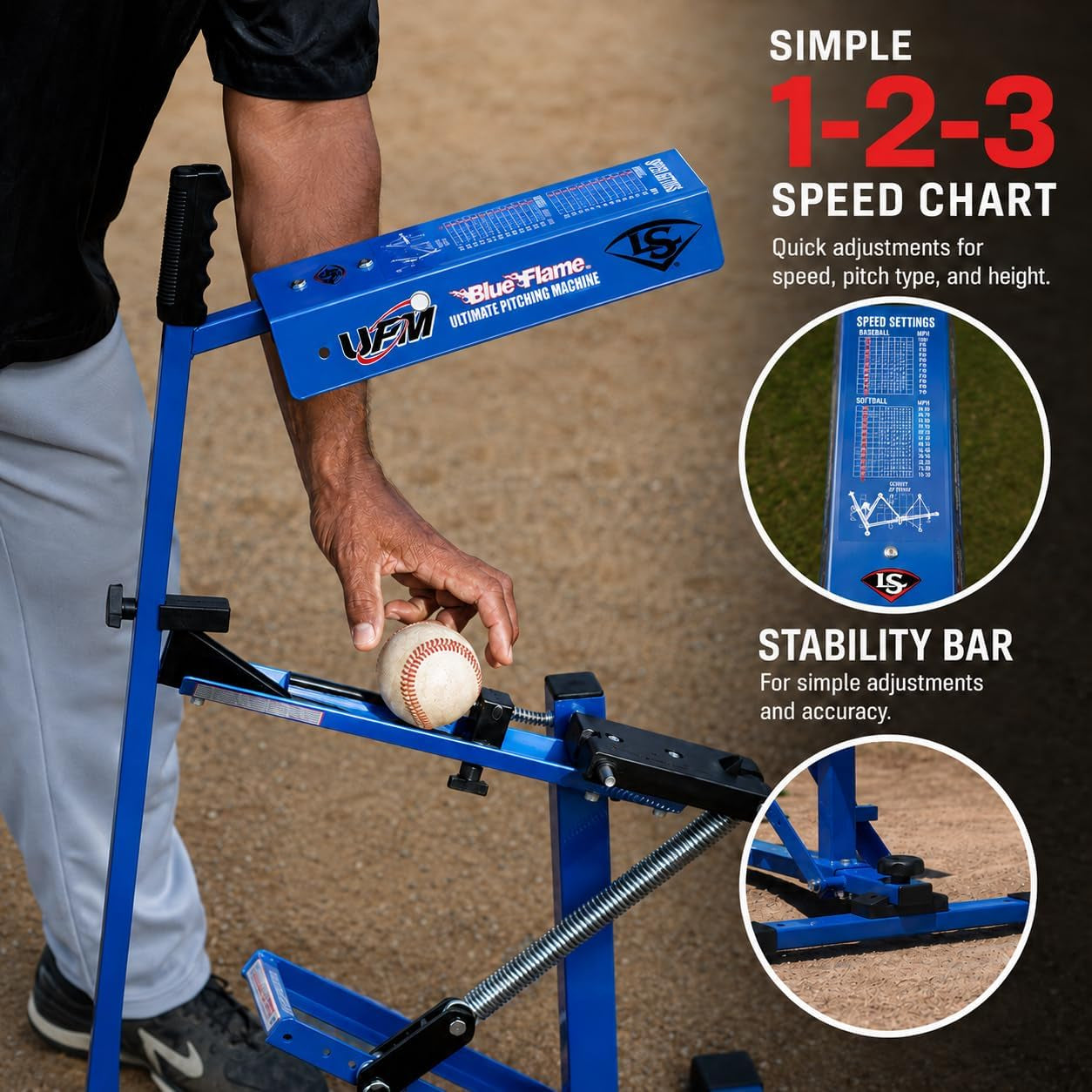 Louisville Slugger Blue Flame Pitching Machine
