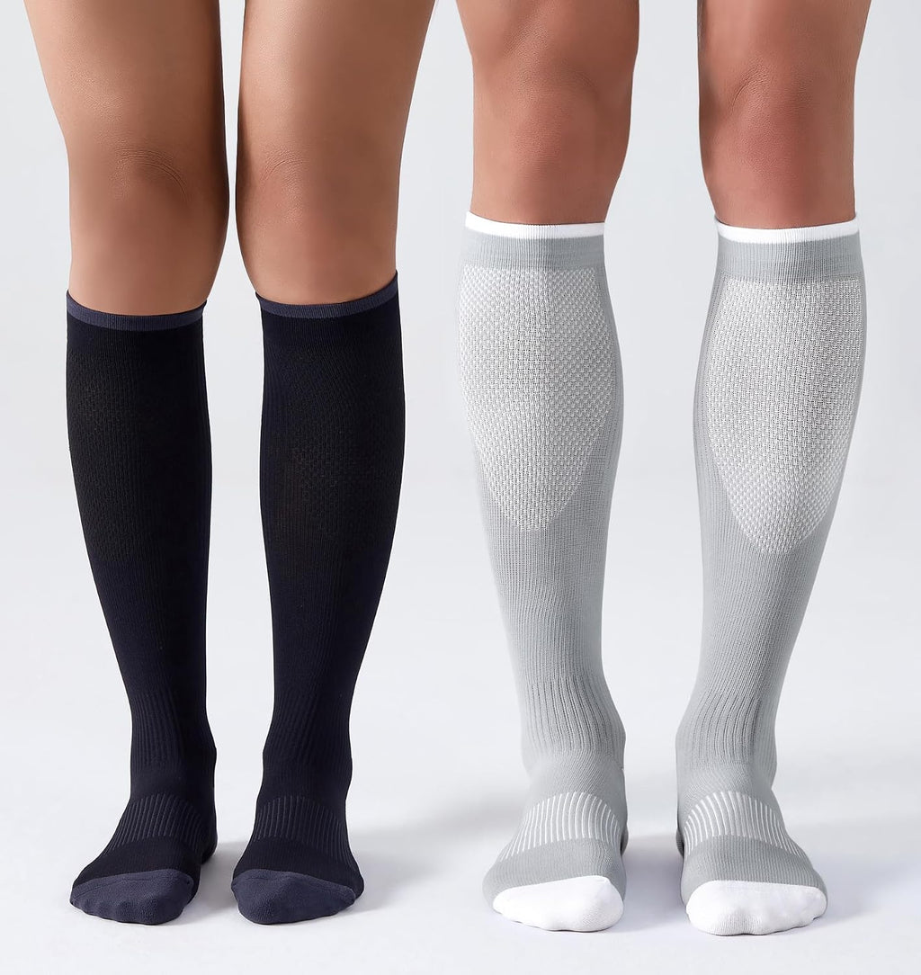 Compression Socks for Women Men 15-20Mmhg Circulation Cushion Knee High Support Socks Athletic Daily
