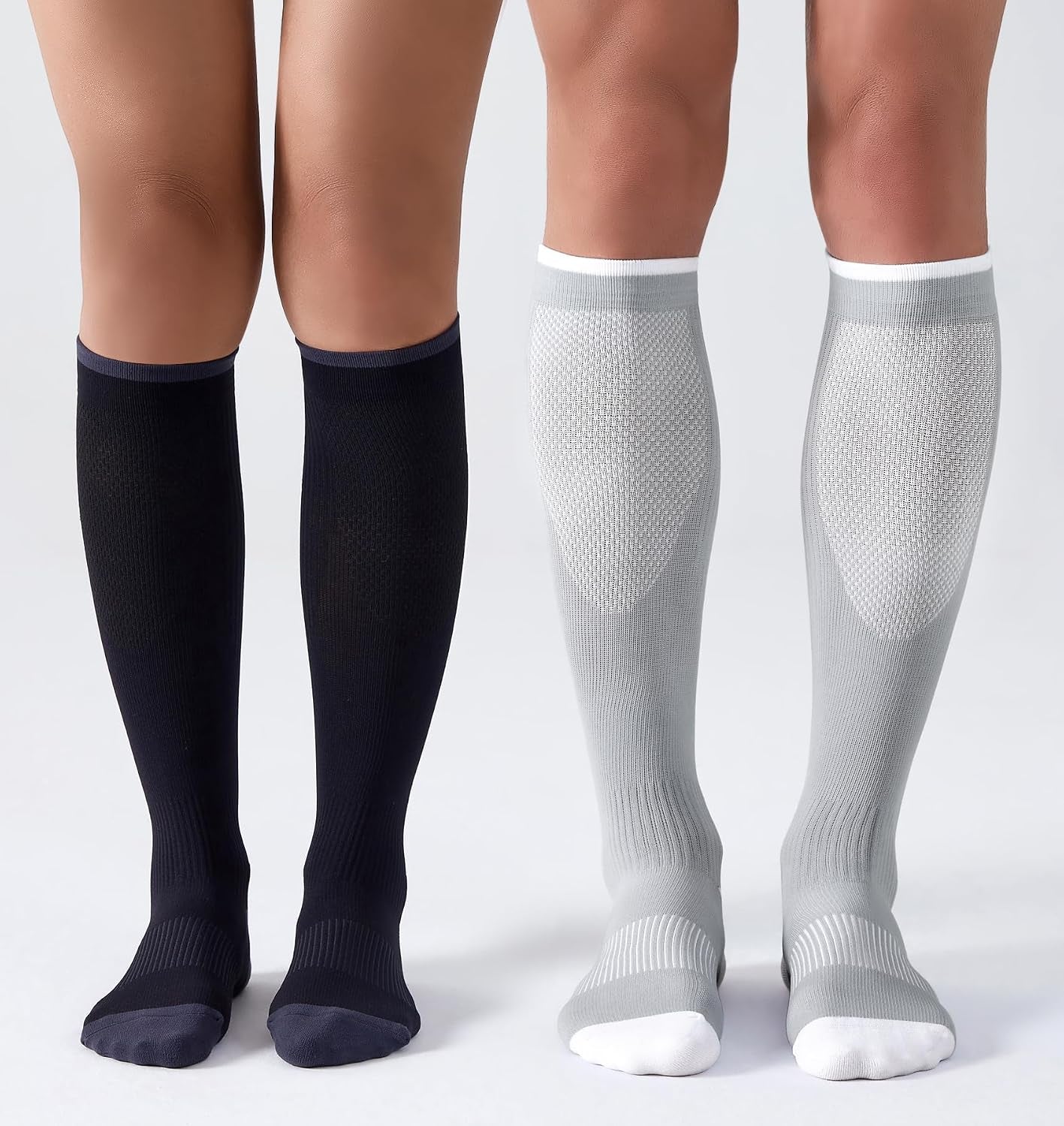 Compression Socks for Women Men 15-20Mmhg Circulation Cushion Knee High Support Socks Athletic Daily