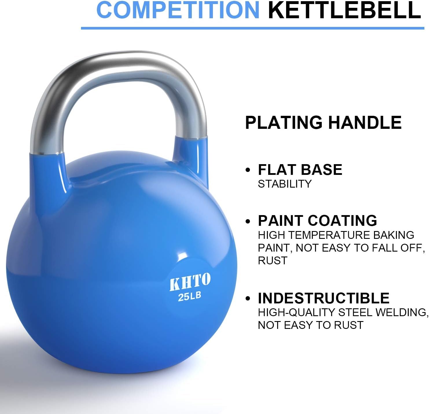 Kettle Bells – Competition Kettlebell 50 LB – Professional Grade Kettlebell for Fitness, Weightlifting, Core Training – Durable and Strong Design – 10-50 LB Color-Coded Collection