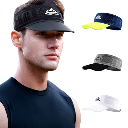Summer Sun Hats Running Caps for Men Women Quick Dry Breathable Mesh Visor Hat Top Empty Tennis Golf Cycling Hat Baseball Cap
