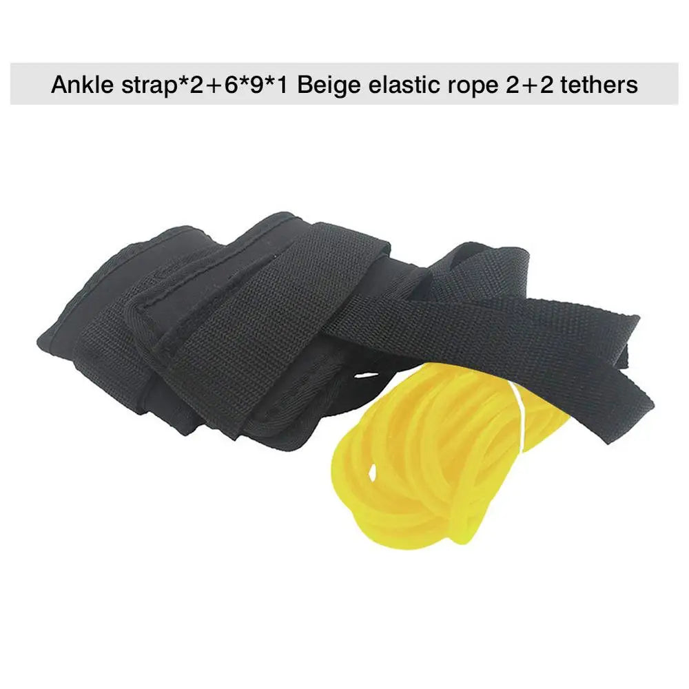 Swim Ankle Strap Stationary Swim Training Leashs with Tether and Elastic Rope and Storage Bag for Swimming Resistance Training