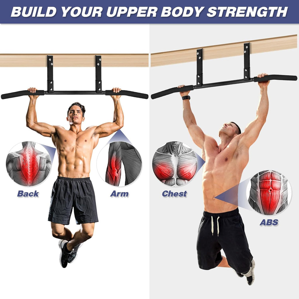 Pull up Bar, Chin up Bars Ceiling Mount, Workout for Home Gym, Beam, Crossfit - Heavy-Duty, Foam Grip, Easy Installation
