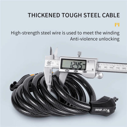 WEST BIKING Bike Cable Lock MTB Road Bike Anti-Theft Safety Password Bicycle Locks for Scooter Motorcycle Bike Accessories