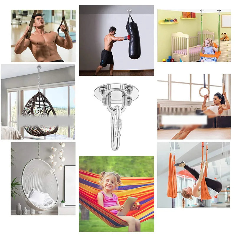 Stainless Steel Suspension Bracket Hammock Mount Ceiling Hook Anchor Hanger for Gym Training Aerial Yoga Sex Swing Hanging Kit