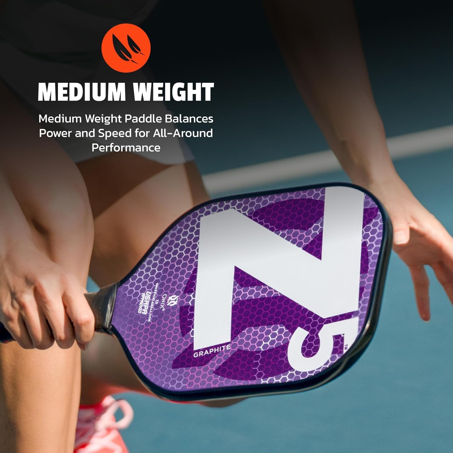 Graphite MOD Z5 Carbon Fiber Pickleball Paddle with Wide-Body Shape. Honeycomb Core, Graphite Face & Cushion Comfort Pickleball Paddle Grip