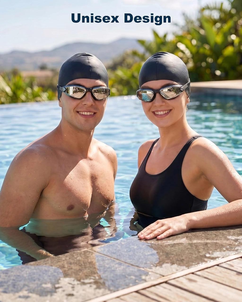 Swim Goggles Swimming Goggles No Leaking with Nose Clip, Earplugs, Swim Cap and Case for Men Women