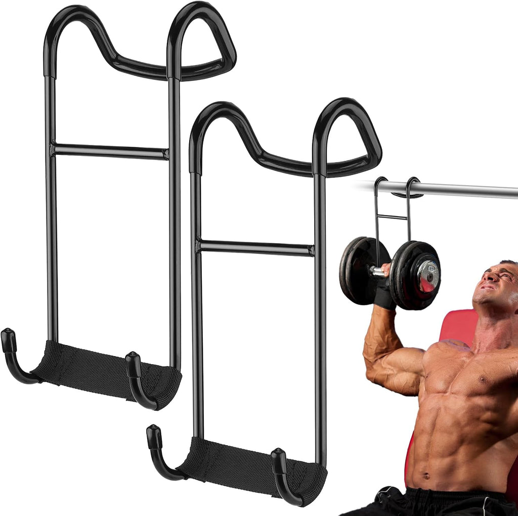 Dumbbell Spotter Hooks Hangers, Heavy Power Dumbbells Rack Attachments for Dumbbell Bench Press Hold up 225LB, Safety Connector Perfect for Hanging Dumbbells to Barbells for Chest Workout