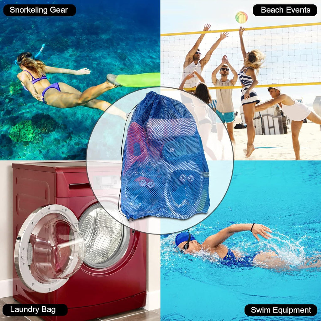 3 Pack Mesh Gear Bag Oversized 19" X 27" for Snorkel Scuba Swim Dive Gear Oversi