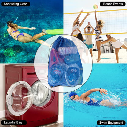 3 Pack Mesh Gear Bag Oversized 19" X 27" for Snorkel Scuba Swim Dive Gear Oversi