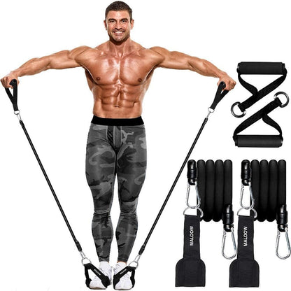 Adjustable Pilates Bar Kit with Resistance Bands,Portable Yoga Exercise Sticks&amp;2 Sets Stackable Resistance Bands for Toning Muscle,Legs,Butt.Stretched Fusion Pilates Home Gym,Full Body Workout