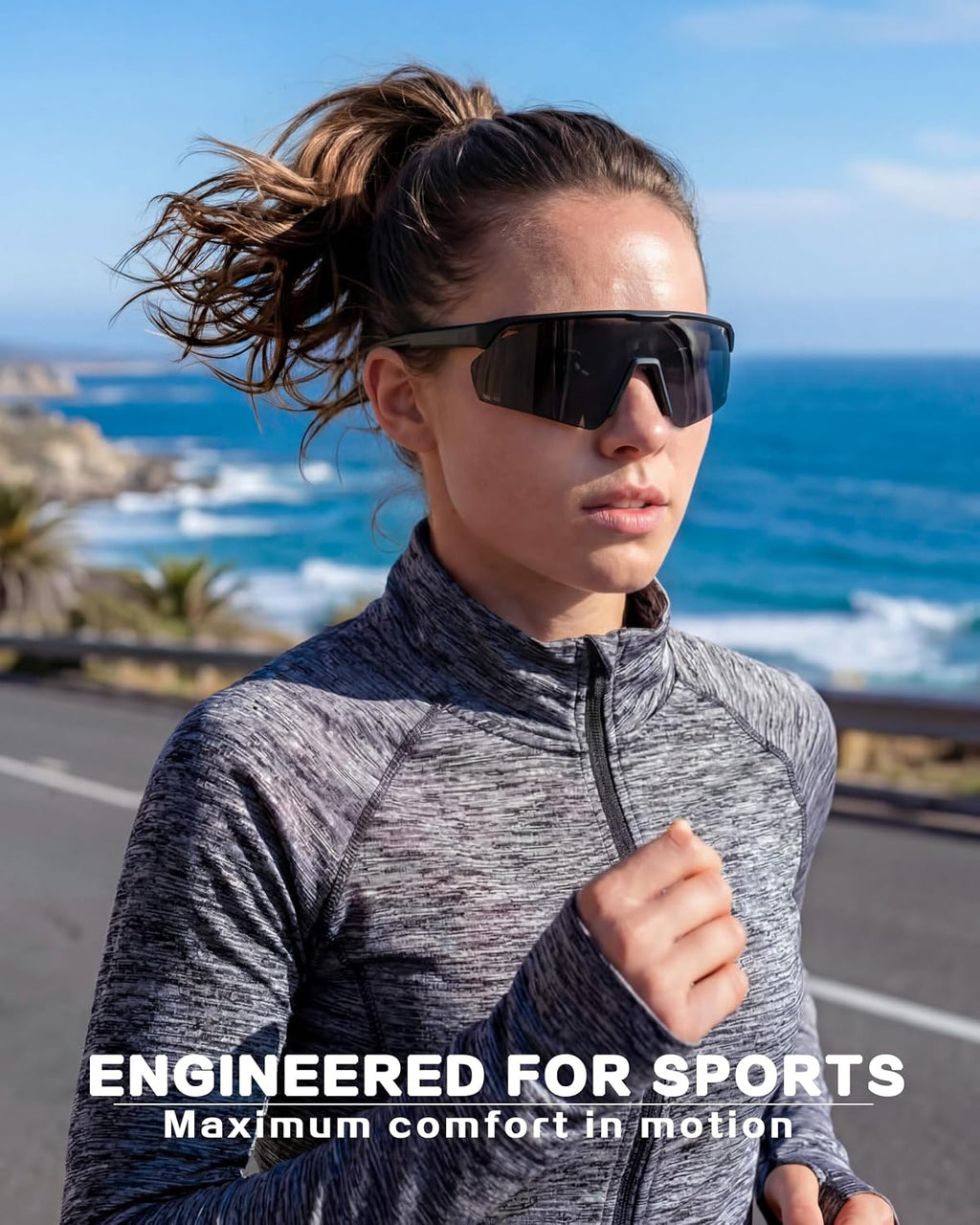 Polarized Sports Sunglasses for Men Women, UV400 Sun Glasses for Running Cycling Fishing Hiking Golf Baseball Gear