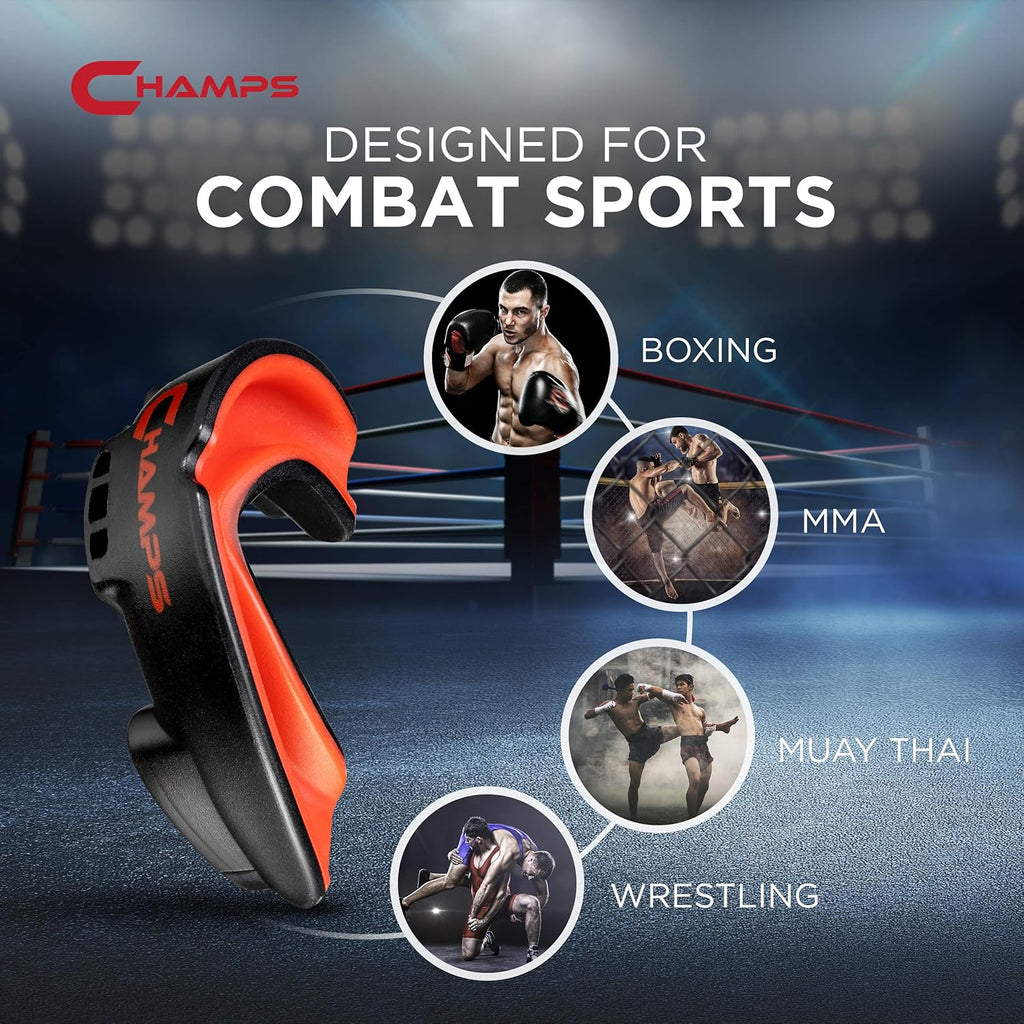 Breathable Mouth Guard for Boxing, MMA, Jiu Jitsu, Muay Thai, Wrestling & Combat Sports – Easy Fit, Boil & Bite Design Mouthpiece – Durable Boxing Mouthguard for Men & Adults, Case Included