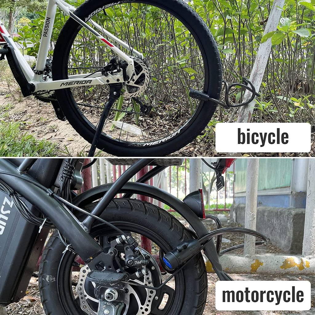 Bike Lock, [4Ft/1.2M] 1/2 Inch Thick Bike Cable Locks with 2 Keys | Weatherproof Heavy Duty Bicycle Lock Cable Anti-Theft Security Cable with Mounting Bracket for Ebike, Scooter, Motorcycle