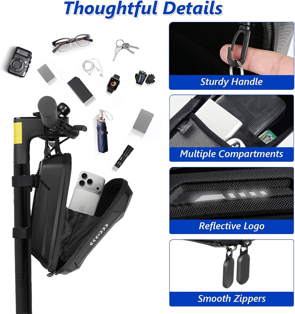 Electric Scooter Storage Bag, Hard Shell Front Bags, EVA Waterproof Scooter Front Carrying Bag, Handlebar Bag for Mijia M365 Pro Segway Ninebot E ES1/2/3/4