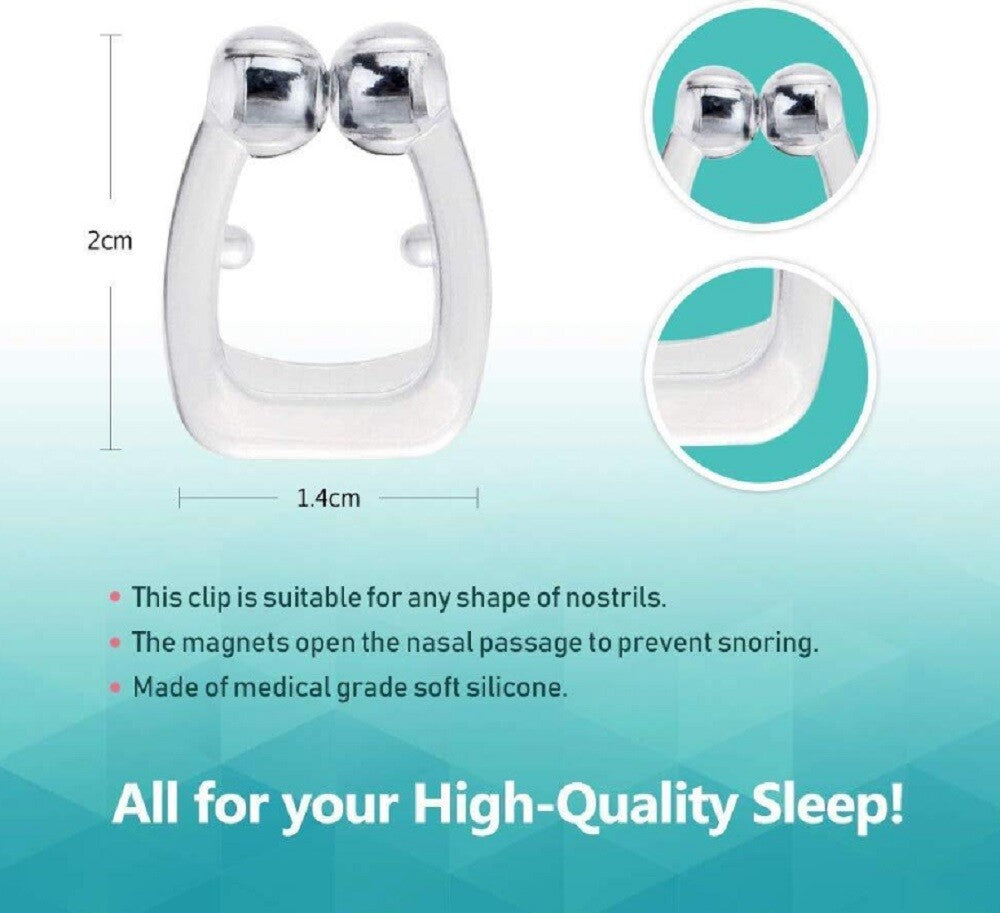 4 Pack Magnetic anti Snore Nose Clips Silicone Snoring Aid Nasal Breathing Sleep