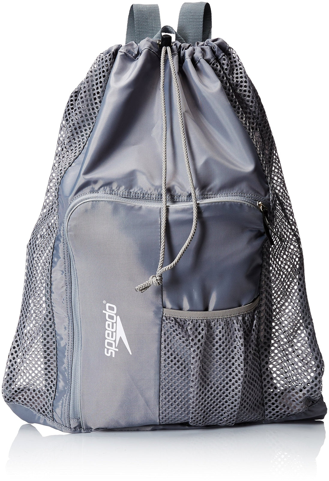 Speedo Frost Grey Mesh Equipment Bag with Shoulder Straps for Swim Gear