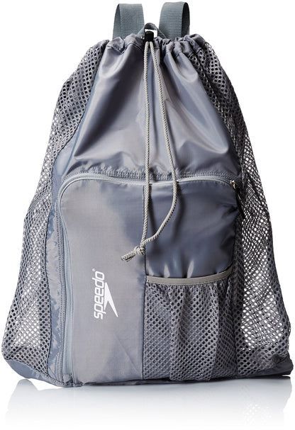 Speedo Frost Grey Mesh Equipment Bag with Shoulder Straps for Swim Gear