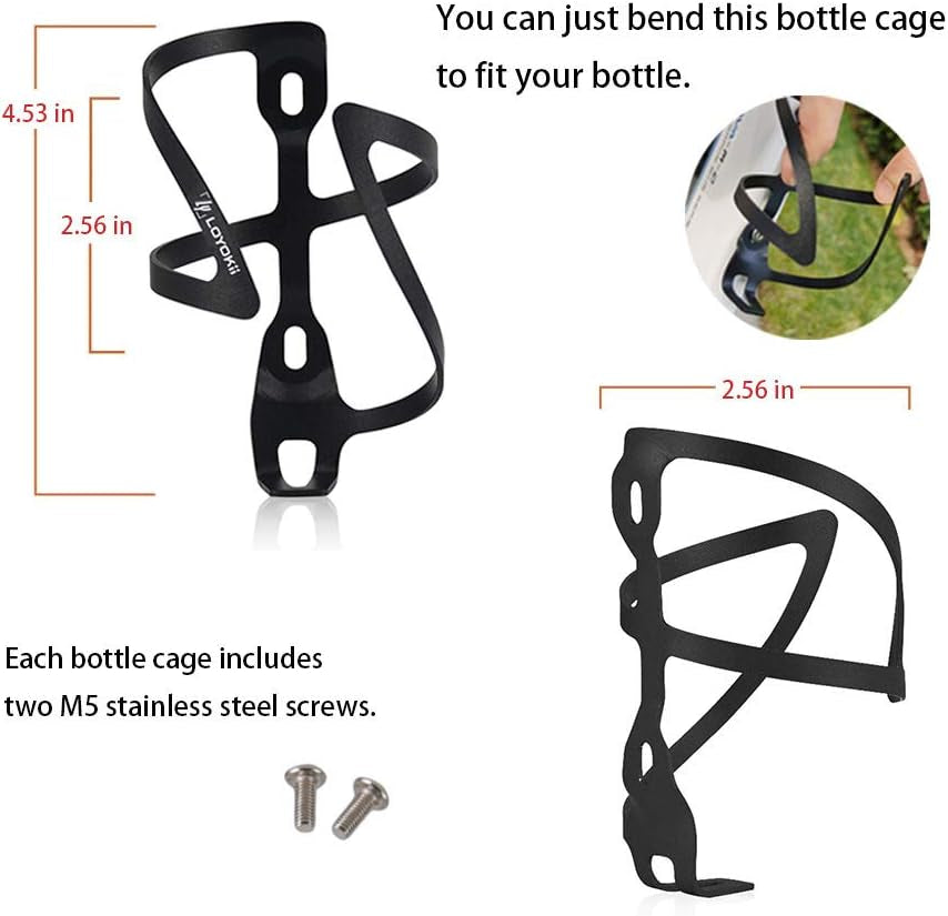 Bike Water Bottle Cage, Lightweight Aluminum Alloy Bike Water Bottle Holder Bicycle Cages Bike Drink Holder for Cycling Mountain Bike Road Bike