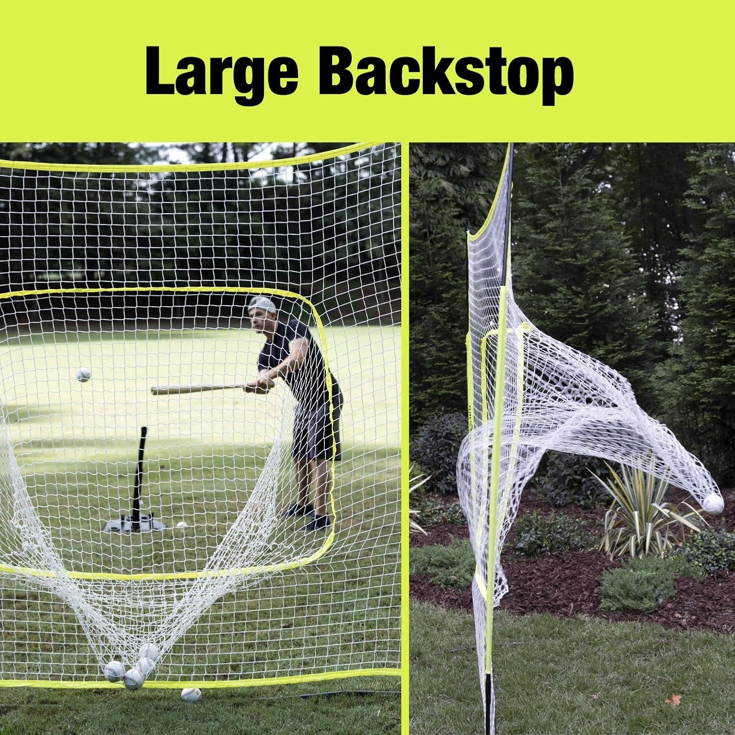7X7 Ft Baseball and Softball Practice Net with Bow Frame | Includes Strike Zone Target and Carry Case. Bow Frame Sets up Fast for Hitting and Pitching Practice in the Yard or Field.