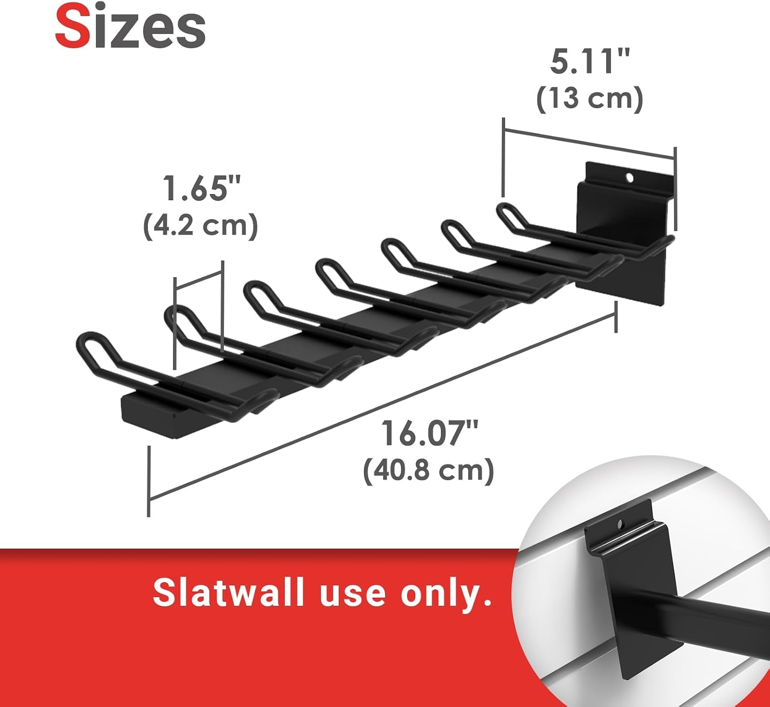 Baseball Bat Holder to Hold 6, 8, 12 Bats, Sports Softball Bat Slatwall Storage Vertical Display Rack, Slatwall Accessories (12 Bats Holder - 2 Pack, Black)