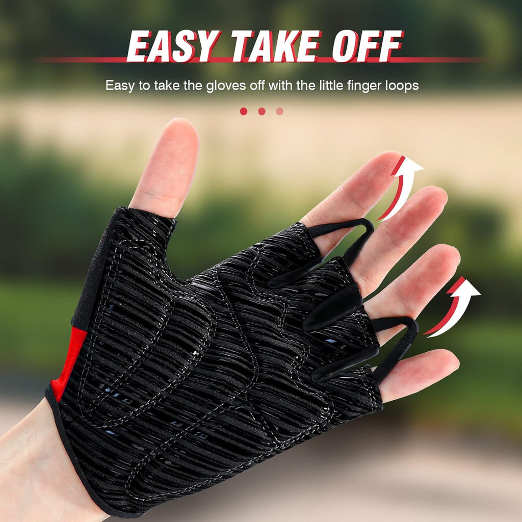 Bike Gloves Cycling Gloves Biking Gloves for Men Women with Anti-Slip Shock-Absorbing Pad,Light Weight,Nice Fit,Half Finger Bicycle Gloves