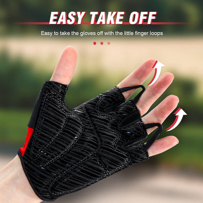 Bike Gloves Cycling Gloves Biking Gloves for Men Women with Anti-Slip Shock-Absorbing Pad,Light Weight,Nice Fit,Half Finger Bicycle Gloves