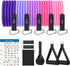 Resistance Bands Set - Exercise Bands with Door Anchor Handles Ankle Straps Carry Bag for Resistance Training Physical Therapy Shape Body Home Workouts